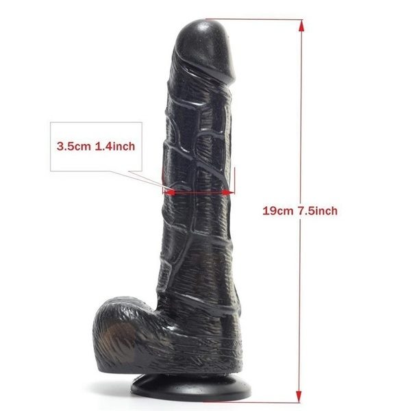 7 inch Black Realistic Dildo in india