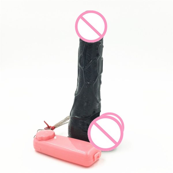 8 Inch Black Realistic Dildo With Vibration Sex Toys