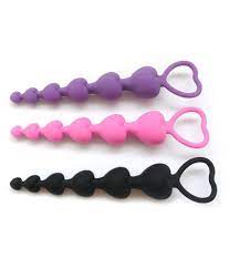 Silicone Heart Shaped Beads Anal Toy Online