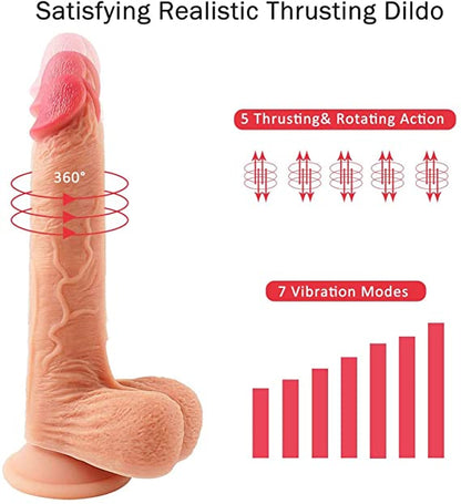 10 Inch 7 Speed Thrusting Dildo Vibrator Sex Toy for Women