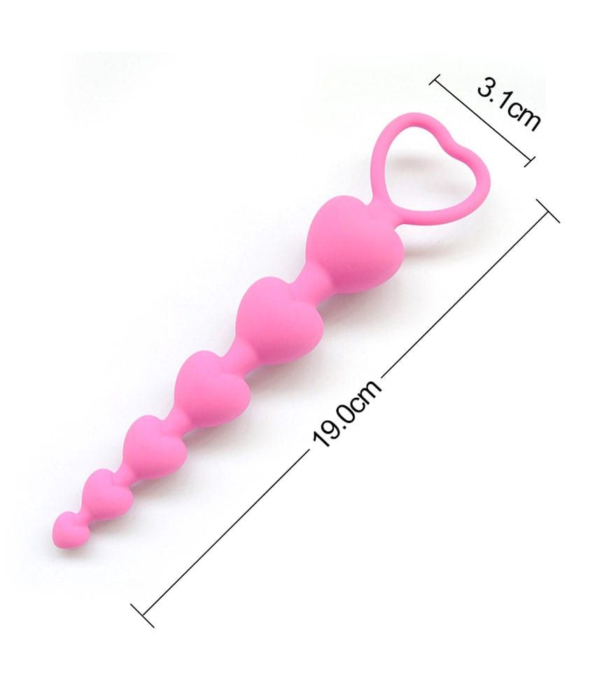 Silicone Heart Shaped Beads Anal Toy In india